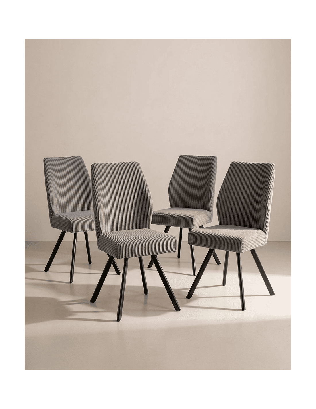 Pack 4 sillas tapizadas asiento con muelles DALA | Envío rápido y financiación