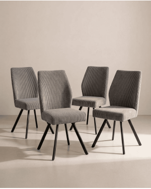 Pack 4 sillas tapizadas asiento con muelles DALA | Envío rápido y financiación