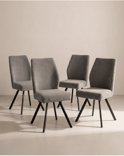 Pack 4 sillas tapizadas asiento con muelles DALA | Envío rápido y financiación