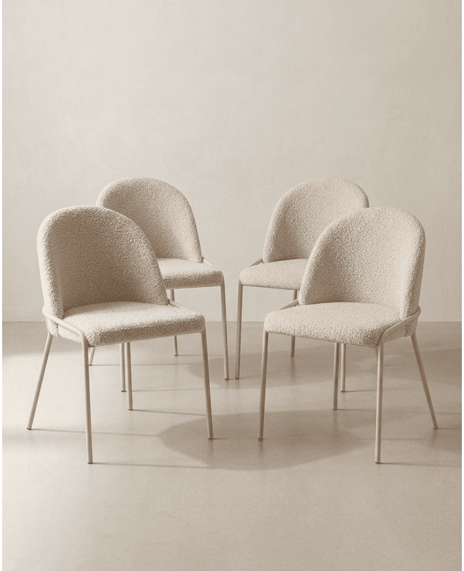 Pack 4 sillas comedor BELA conjunto crema