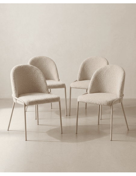 Pack 4 sillas comedor BELA conjunto crema