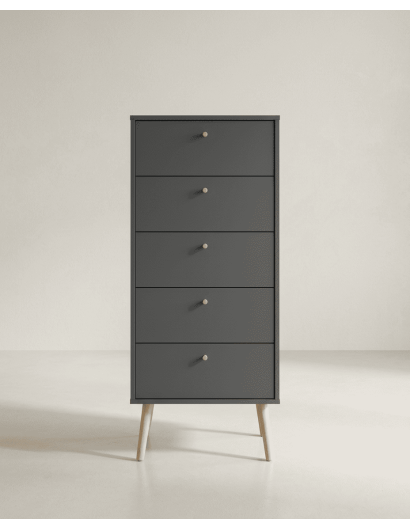 Sinfonier 5 cajones con patas OSLO gris frontal