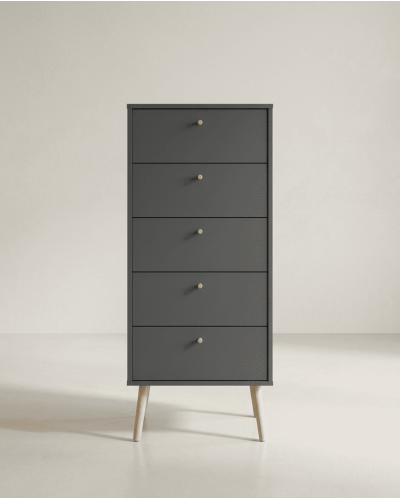 Sinfonier 5 cajones con patas OSLO gris frontal