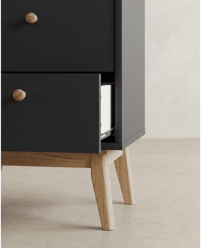 Sinfonier 5 cajones con patas OSLO gris detalle