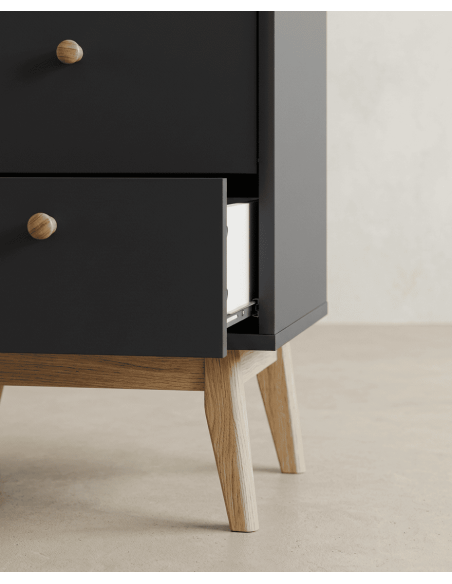 Sinfonier 5 cajones con patas OSLO gris detalle