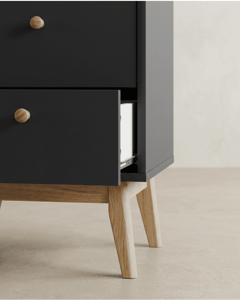 Sinfonier 5 cajones con patas OSLO gris detalle