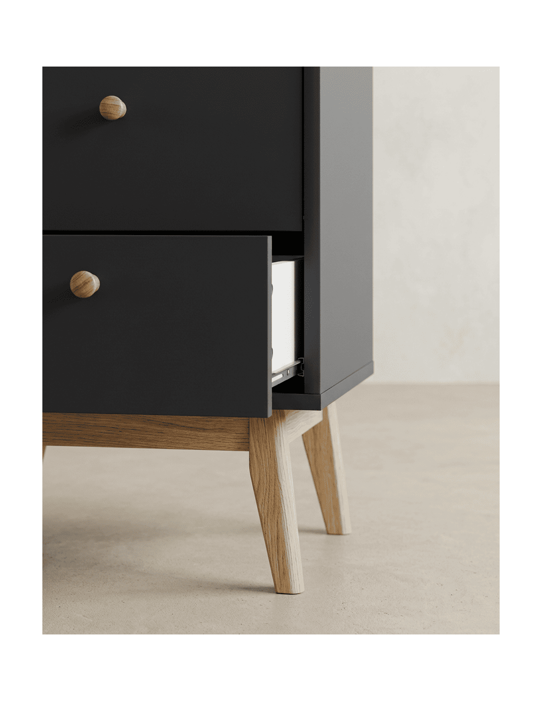 Sinfonier 5 cajones con patas OSLO gris detalle