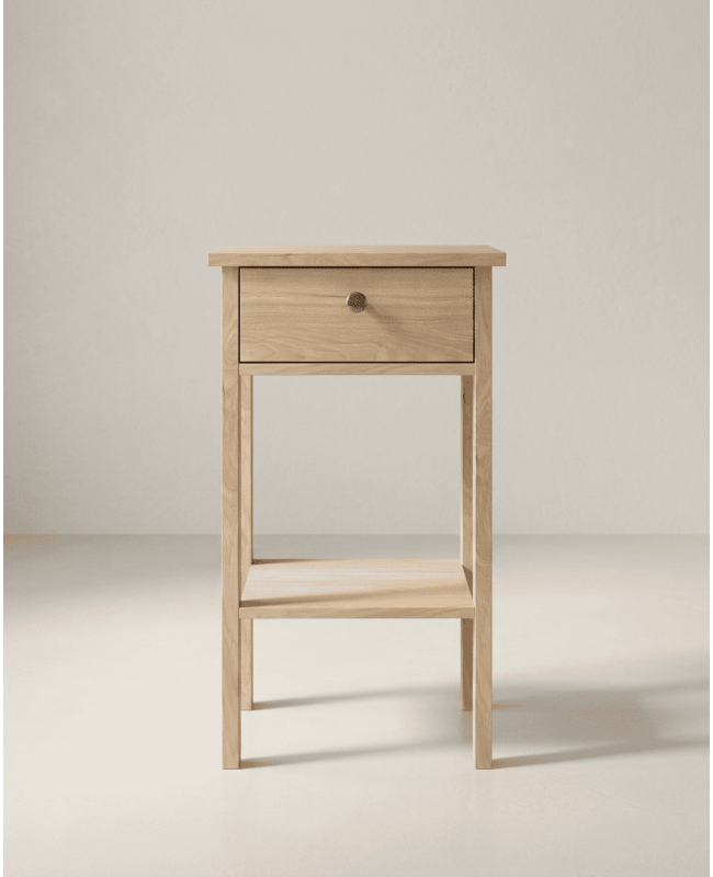 Mesita de noche 1 cajón BERGEN roble jackson frontal