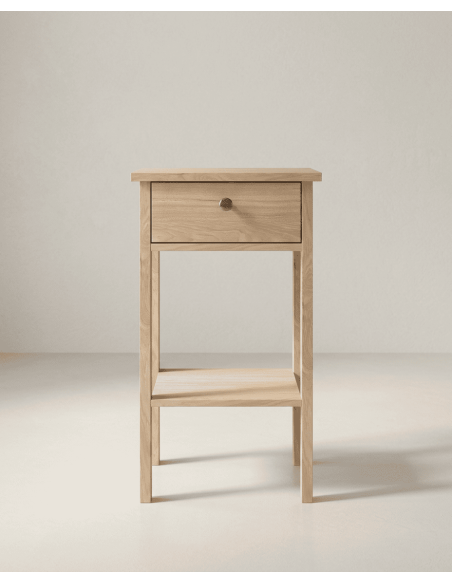 Mesita de noche 1 cajón BERGEN roble jackson frontal