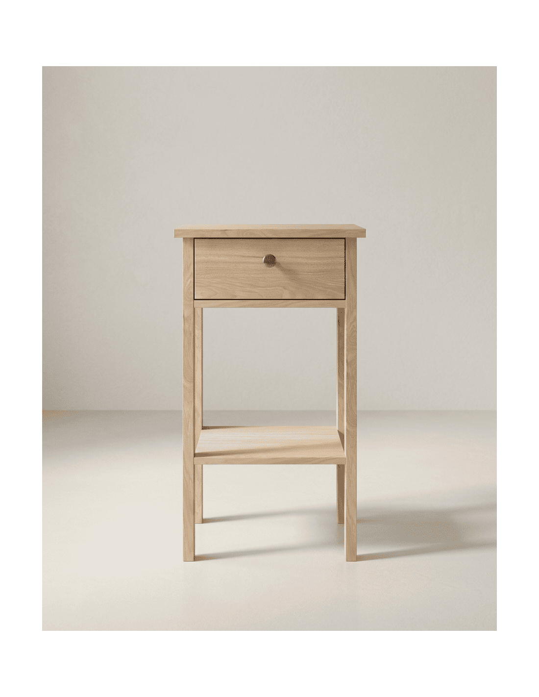 Mesita de noche 1 cajón BERGEN roble jackson frontal