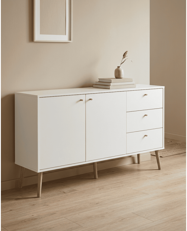 Aparador 2 puertas y 3 cajones con patas OSLO ambiente