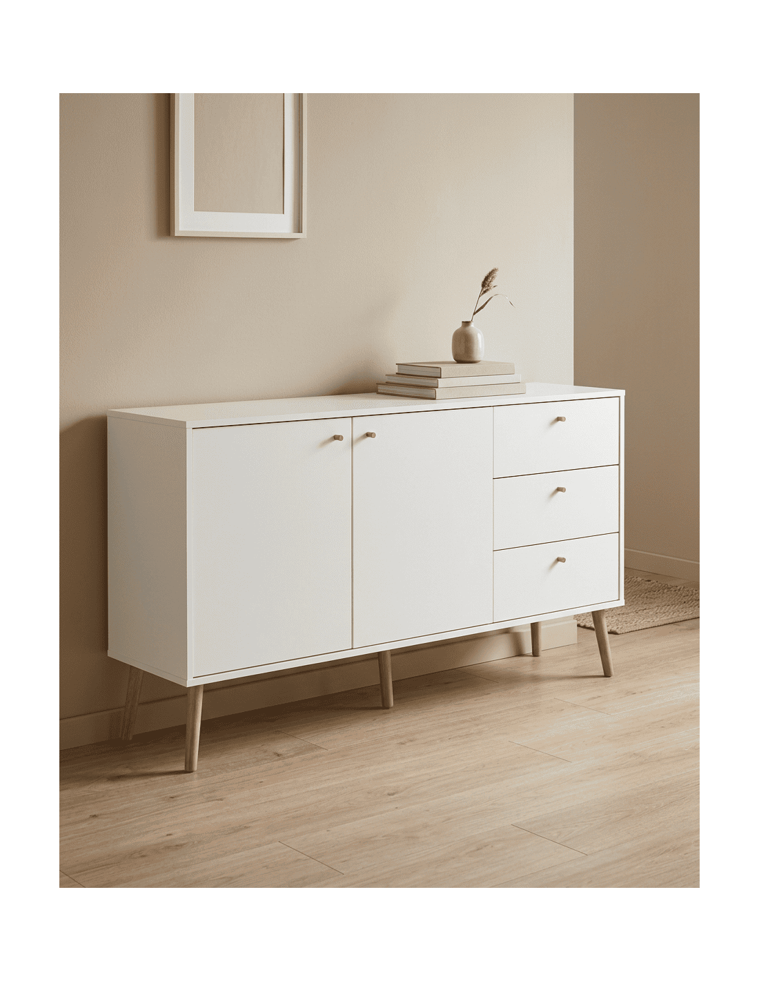 Aparador 2 puertas y 3 cajones con patas OSLO ambiente