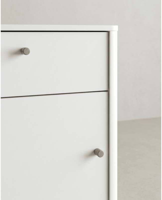 Mesita 1 puerta y 1cajón  con patas OSLO detalle