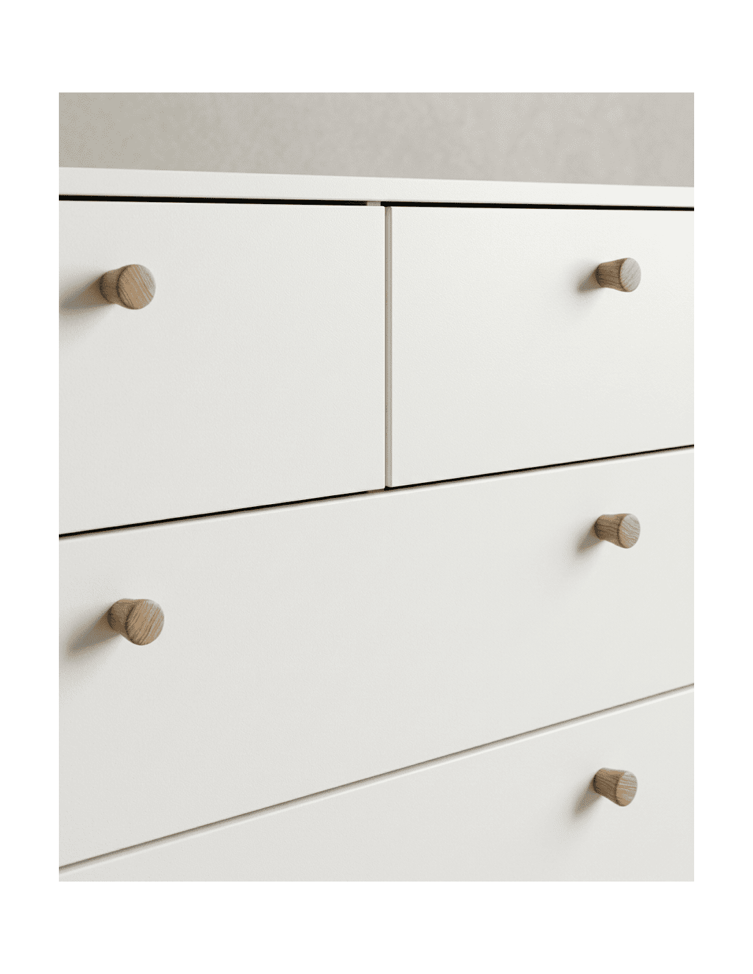 Cómoda 4 cajones con patas OSLO detalles