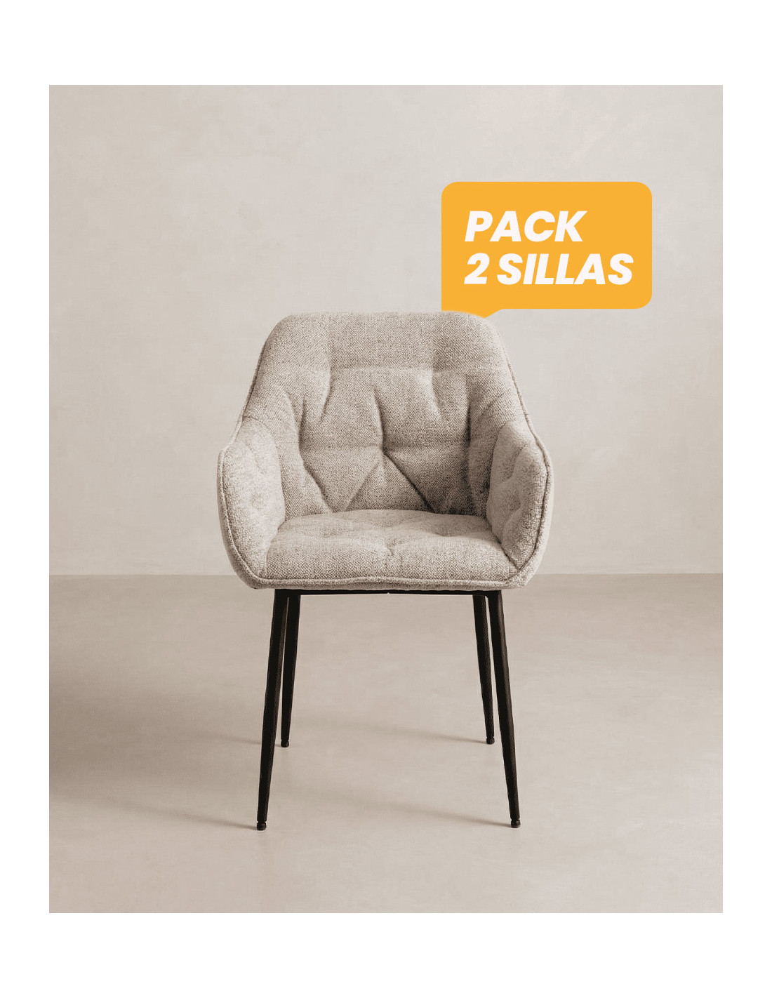 Compra Pack 2 sillas comedor NOREL barato| Envío rápido y financiación