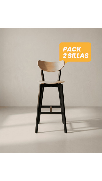 Pack 2 taburetes madera PAXEL color Roble Artisan