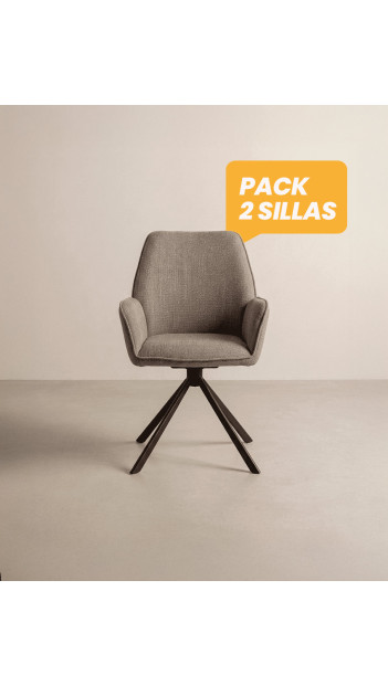 Pack 2 sillas respaldo alto TARIX taupé frontal