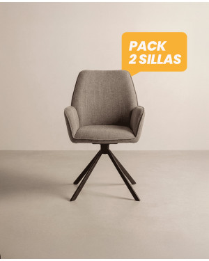 Pack 2 sillas respaldo alto TARIX taupé frontal