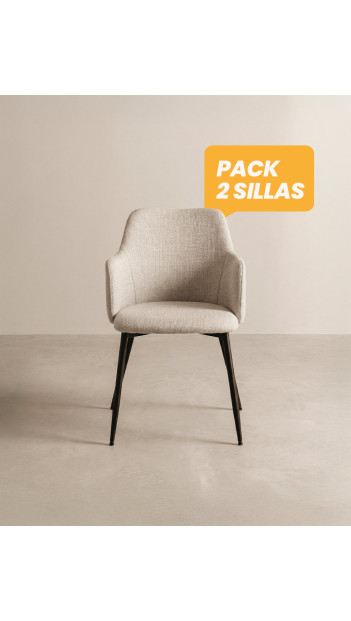 Pack 2 sillas con reposabrazos VELIXA frente