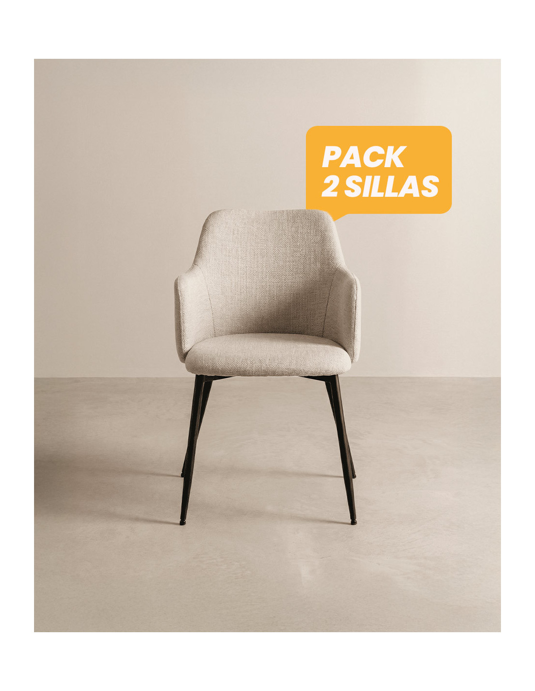 Pack 2 sillas con reposabrazos VELIXA frente