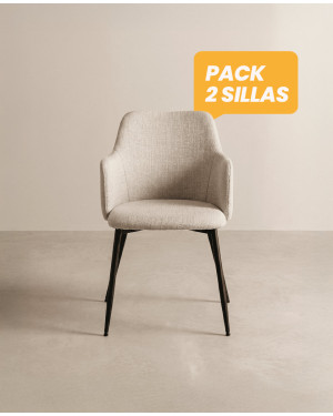 Pack 2 sillas con reposabrazos VELIXA frente
