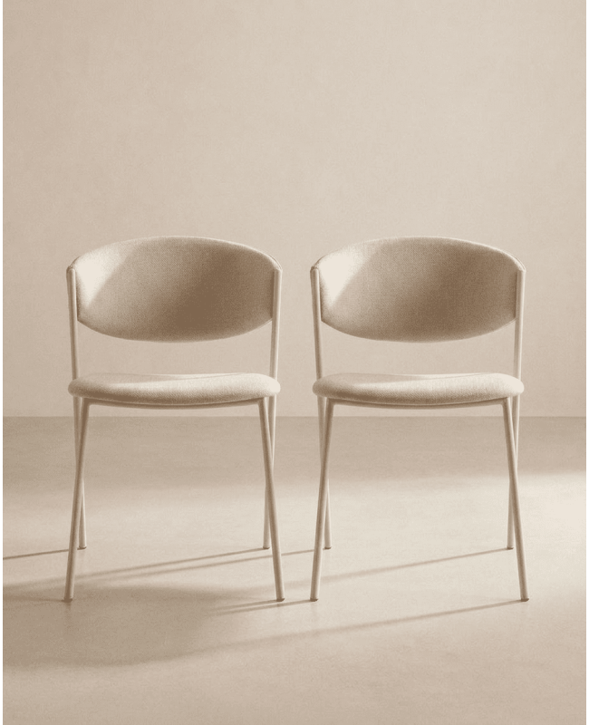 Pack 2 sillas comedor MILA dúo crema
