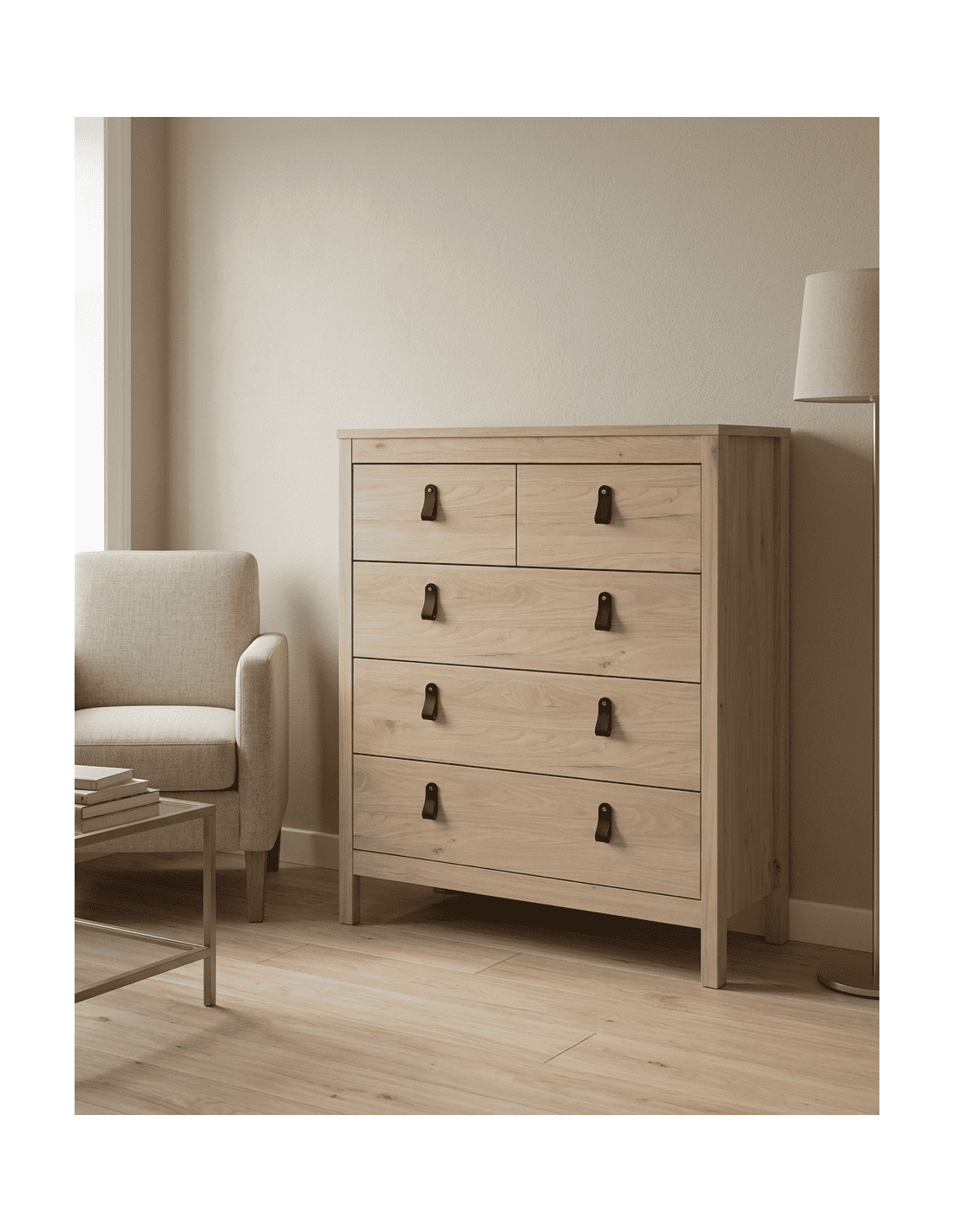 Cómoda 5 cajones BERGEN roble ambiente