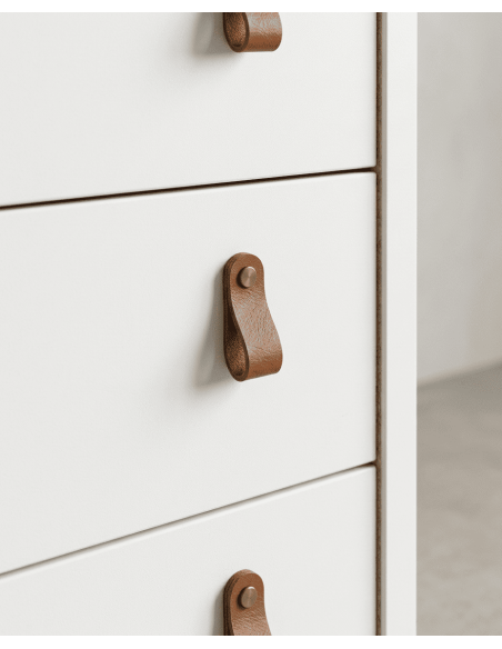 Cómoda 5 cajones BERGEN blanco detalle