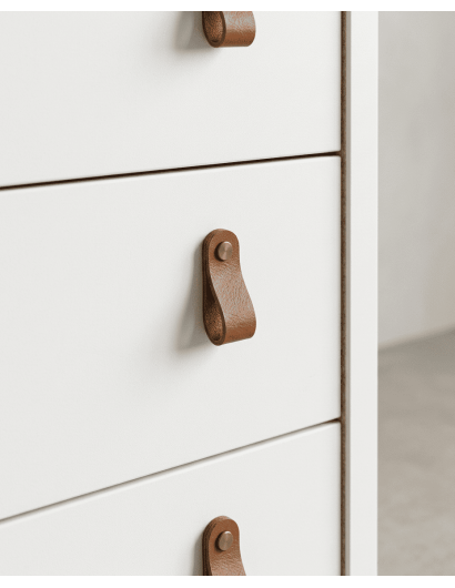 Cómoda 5 cajones BERGEN blanco detalle