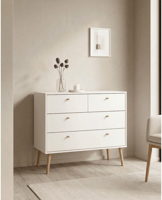 Cómoda 4 cajones con patas OSLO ambiente