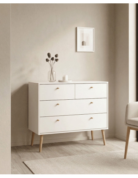 Cómoda 4 cajones con patas OSLO ambiente