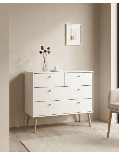 Cómoda 4 cajones con patas OSLO ambiente