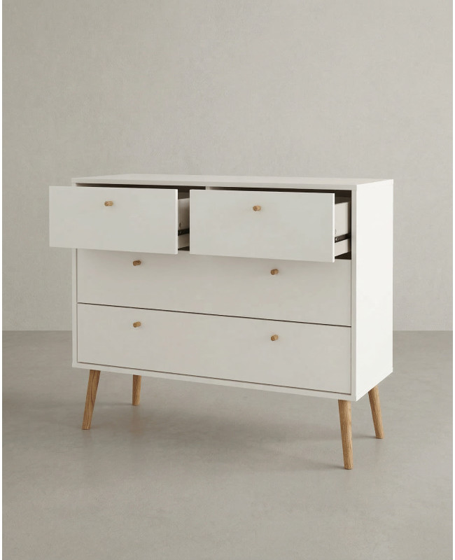 Cómoda 4 cajones con patas OSLO cajones