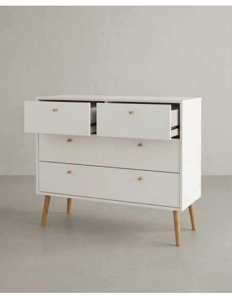 Cómoda 4 cajones con patas OSLO cajones