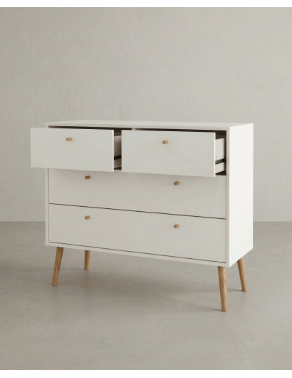 Cómoda 4 cajones con patas OSLO cajones