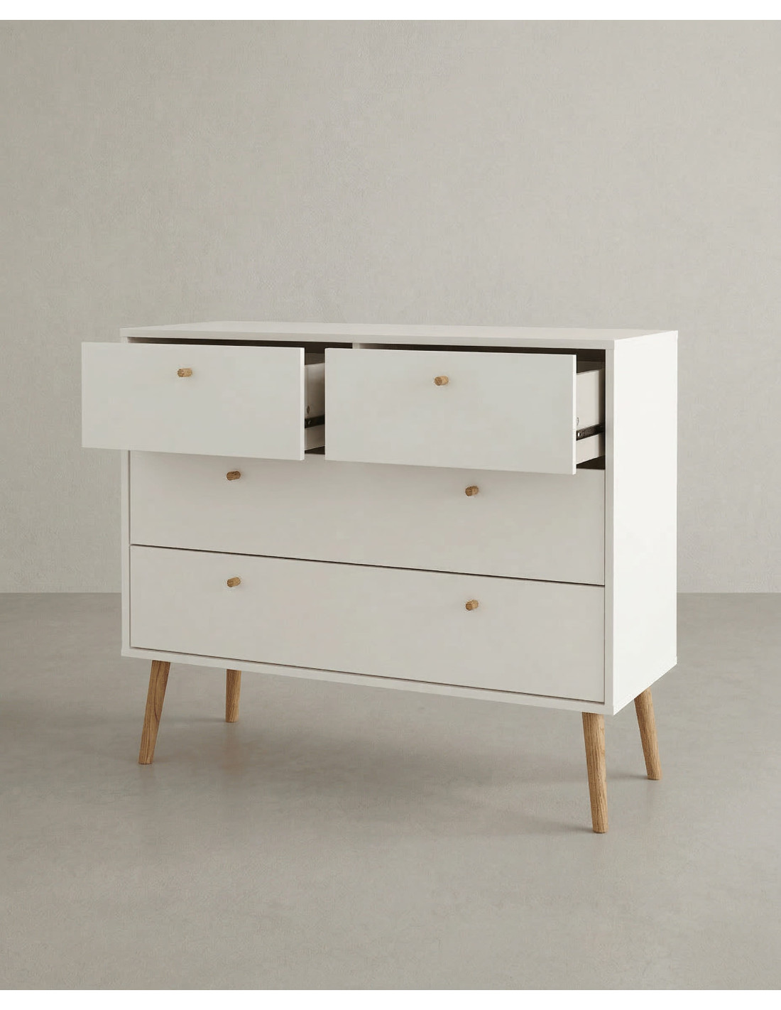 Cómoda 4 cajones con patas OSLO cajones
