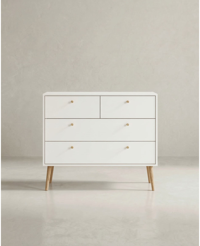 Cómoda 4 cajones con patas OSLO frontal