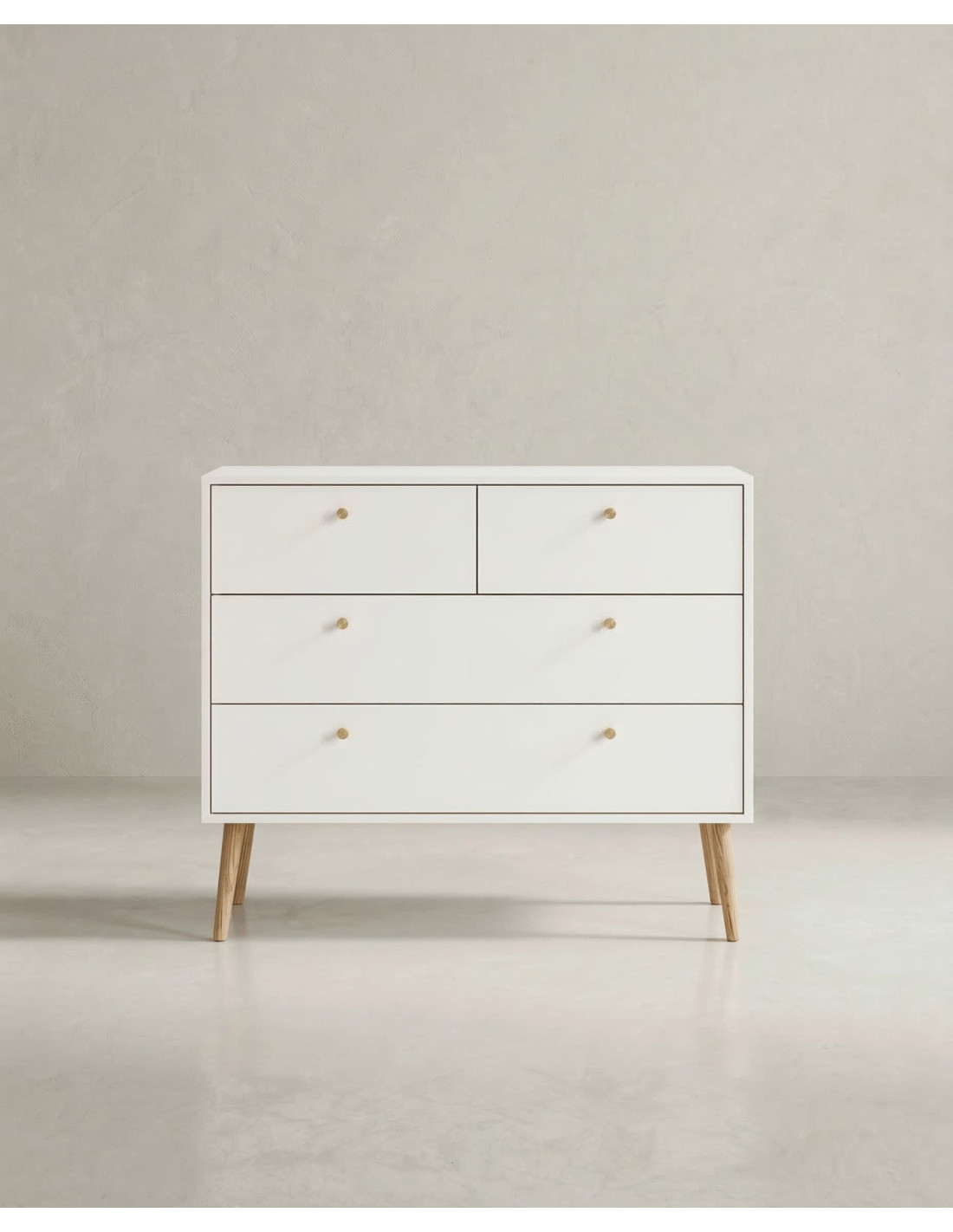 Cómoda 4 cajones con patas OSLO frontal