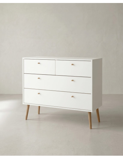 Cómoda 4 cajones con patas OSLO lateral