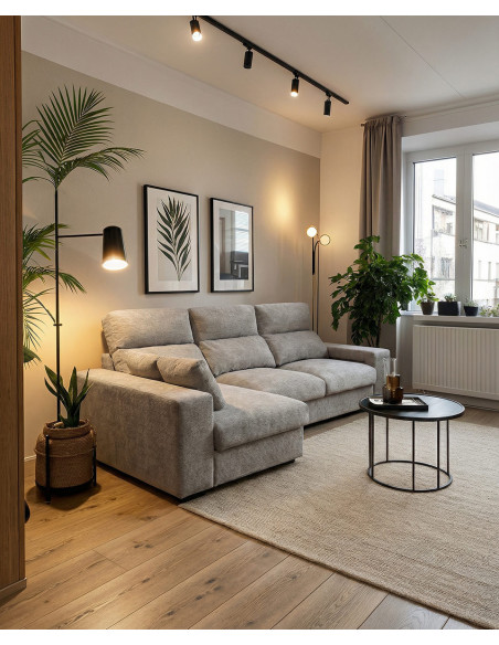 Chaiselongue YURENA color gris imagen de ambiente