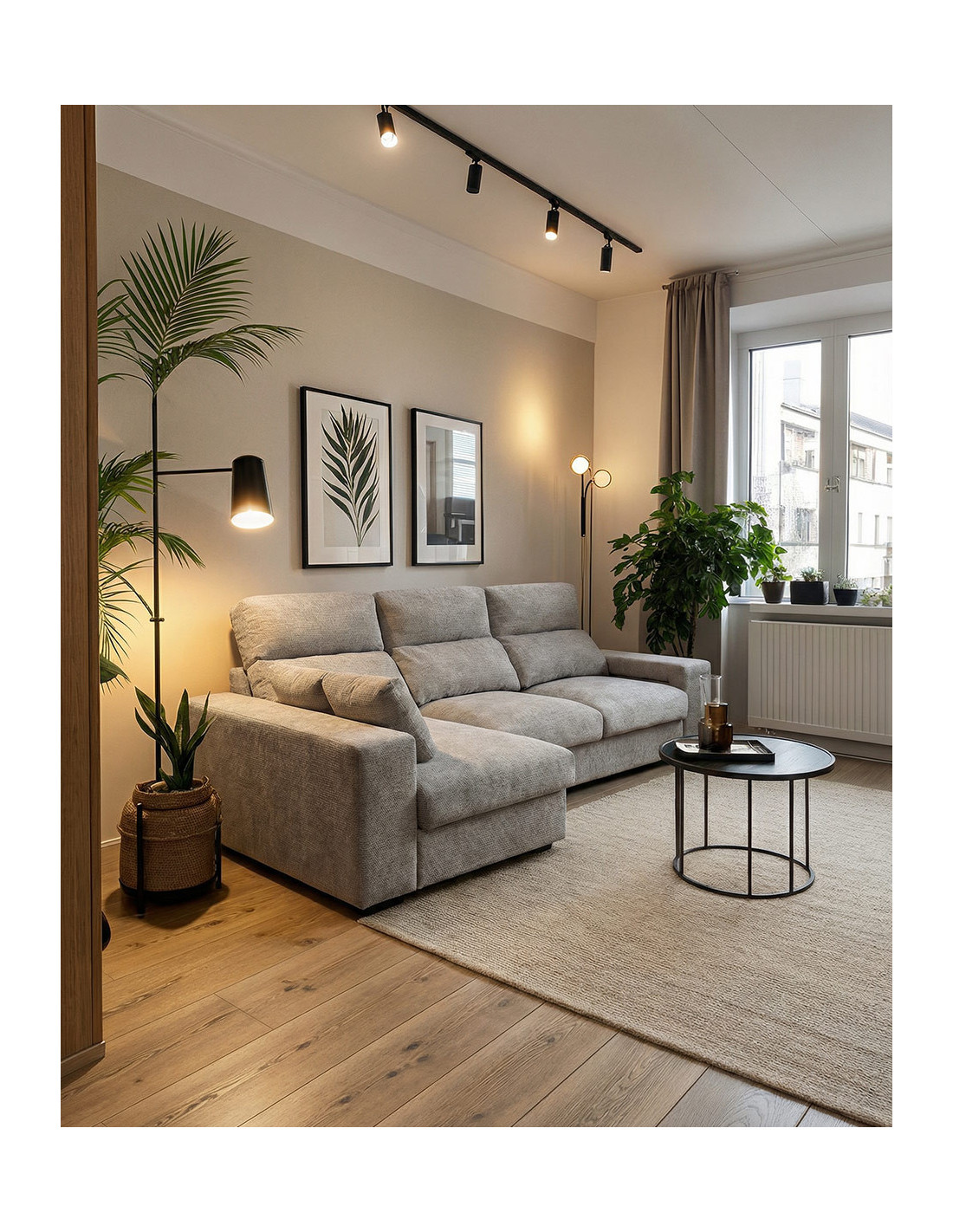 Chaiselongue YURENA color gris imagen de ambiente