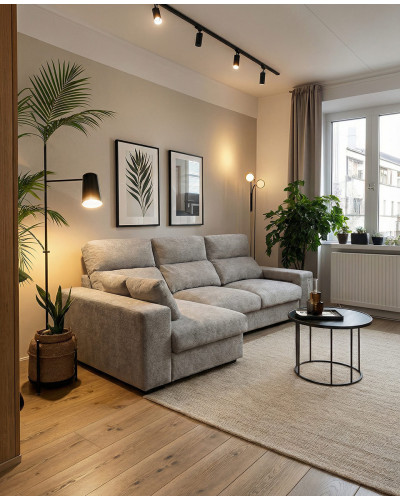 Chaiselongue YURENA color gris imagen de ambiente