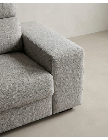 Chaiselongue YURENA color gris detalle del tapizado