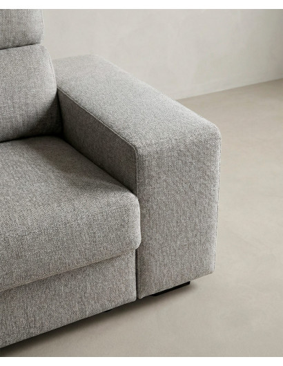 Chaiselongue YURENA color gris detalle del tapizado