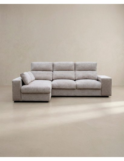 Chaiselongue YURENA color gris vista frontal