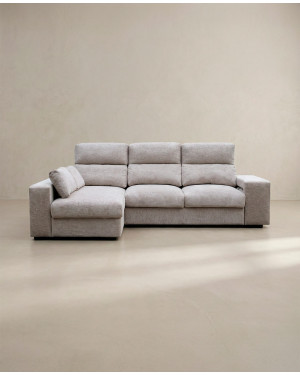 Chaiselongue YURENA color gris vista frontal