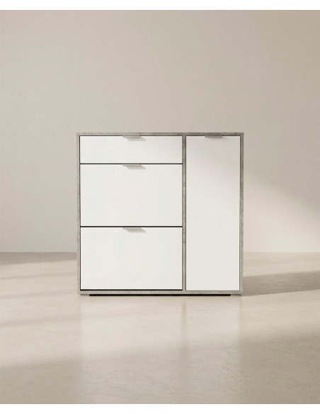 Zapatero NOREX en cemento/blanco mate vista frontal