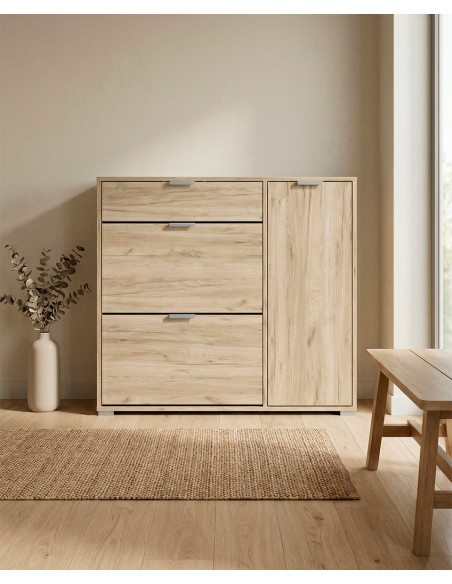 Zapatero NOREX en cemento/roble imagen de ambiente