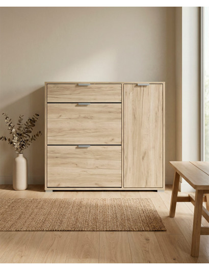 Zapatero NOREX en cemento/roble imagen de ambiente