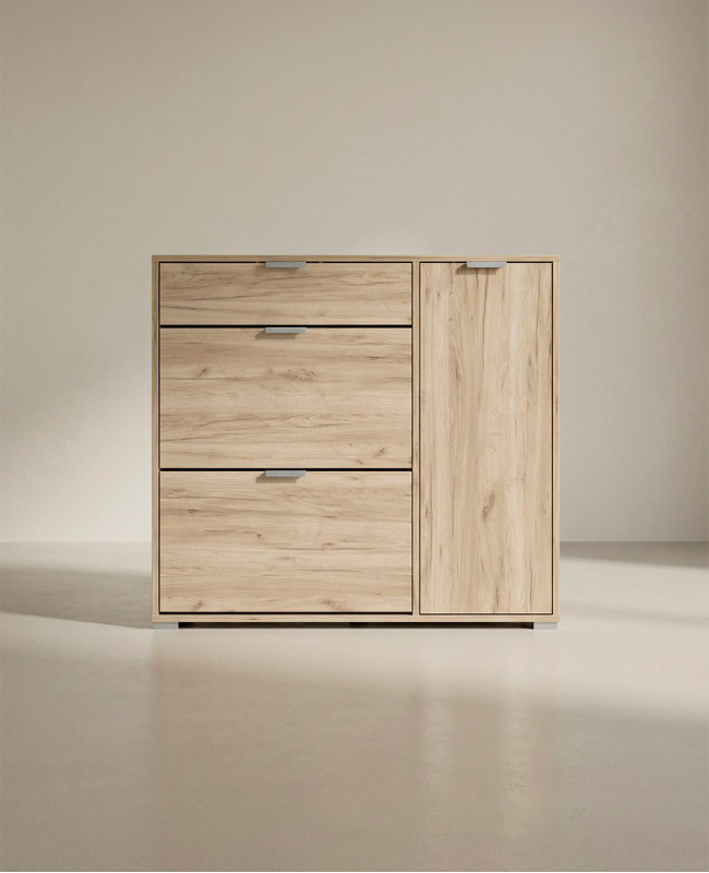 Zapatero NOREX en cemento/roble vista frontal